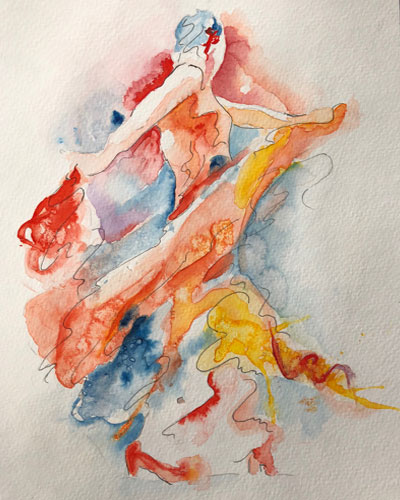 Watercolor Studying Segismundo Dancers