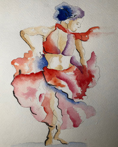 Watercolor Studying Segismundo Dancer